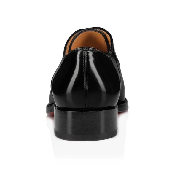 Christian Louboutin Capitano Flat Black Lace Up Tie Oxford Dress Loafer 40.5 7.5